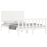 Bed Frame without Mattress White 140x200 cm Solid Wood Pine 3193402