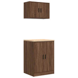 ZNTS Garage Cabinets 2 pcs Brown Oak Engineered Wood 3328311