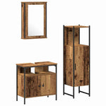 Bathroom Furniture Set with Door 3 pcs Brown 33 x 33 x 120.5 cm 3332560
