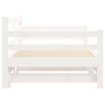 ZNTS Daybed with Trundle White 90x190 cm Solid Wood Pine 836154