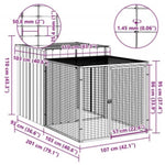 Chicken Cage with Run Anthracite 110x201x110 cm Galvanised Steel 172359