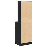 Bedside Cabinet Black 39x35x125 cm Engineered Wood 861311