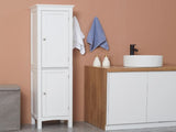 Tall Bathroom Storage Unit, Slim Bathroom Cabinet with Adjustable Shelves and Double Door, White T3398P378067