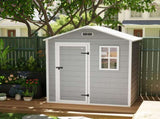 6 x 4ft Outdoor Shed with Foundation, Lockable Door, Vents, Windows, Plastic Shed for Tool Storage, T3398P317773