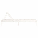 Sun Lounger Set of 2 White Solid pine wood Large 825068