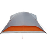 Family Tent Cabin 6-Person Grey and Orange Waterproof 94639