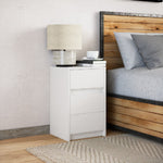 ZNTS Bedside Cabinet with LED Lights White Engineered Wood 852012