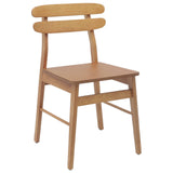 Dining Chair 2 pcs Natural Solid Rubber Wood 42020513