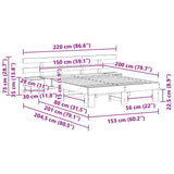 Bed Frame with Headboard Brown 150 x 200 cm Solid Pine Wood 3385685