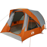 Camping Tent Cabin 4-Person Grey and Orange Waterproof 4100666