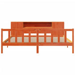 ZNTS Bookcase Bed without Mattress Wax Brown 200x200 cm Solid Wood Pine 3321675