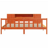 Bookcase Bed without Mattress Wax Brown 200x200 cm Solid Wood Pine 3321675