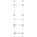 ZNTS Telescopic Wardrobe System with Rods and Shelf Aluminium 321113