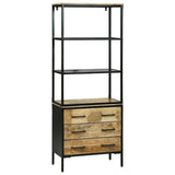 Highboard with Drawer Brown 70 x 35 x 180 cm Solid Mango Wood 3310126