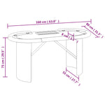 ZNTS 10-Player Poker Table with Chip Tray Blue 160x80x75 cm 80407