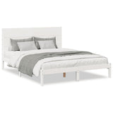 Extra Long Bed Frame without Mattress White 140x210 cm Solid Wood 3309272