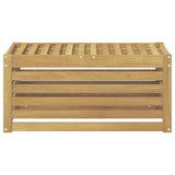 Outdoor Stool Bench White 79 x 43 x 37 cm Solid Acacia Wood 901685