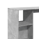 ZNTS Bar Table with Shelf Concrete Grey 124x46x103.5 cm Engineered Wood 854394