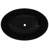 Luxury Ceramic Basin Oval-shaped Sink Black 40 x 33 cm 140675