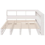 ZNTS Bookcase Bed without Mattress White 150x200cm Solid Wood Pine 3324497