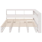 ZNTS Bookcase Bed without Mattress White 150x200cm Solid Wood Pine 3324497