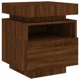 Bedside Cabinets with LED Lights 2 pcs Brown Oak 40x39x48.5 cm 836797