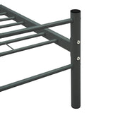 Bed Frame without Mattress Grey Metal 140x200 cm 286494