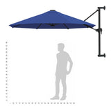 Wall-Mounted Garden Parasol with Metal Pole 300 cm Blue 47301