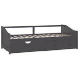 3-Seater Day Bed without Mattress Grey Solid Pinewood 90x200cm 322173