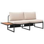 Garden Sofa with Cushion Brown 200.5 x 70 x 85.5cm Metal 42007551