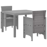 Garden Dining Set 3 pcs Light Grey Polypropylene 3378687