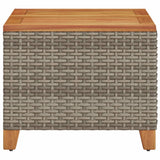 Garden Table Grey 45x45x37 cm Poly Rattan Acacia Wood 366326