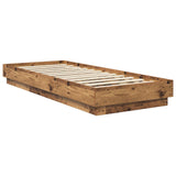 Bed Frame with LED Old Wood 80 x 200 cm Engineered Wood 8009006