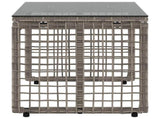 Outdoor Table Grey and Black 80 x 40 x 40 cm 42025183