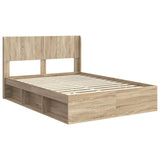 Bed Frame with Storage and Headboard Sonoma Oak 140 x 200 cm 3414205