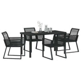 Garden Dining Set 5 pcs Black Powder-Coated Steel 3379312
