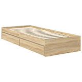 Storage Bed with Drawer Sonoma Oak 70 x 190 cm Engineered Wood 3413557
