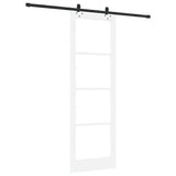 Sliding Door White 78 x 232 cm Solid Pine Wood and Glass 3332304