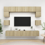 8 Piece TV Cabinet Set Sonoma Oak Engineered Wood 3079007