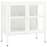 ZNTS Sideboard White 70x35x70 cm Steel and Glass 336065