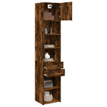 Slim Storage Cabinet Smoked Oak 45x42.5x225 cm Engineered Wood 3281298