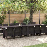 Garden Dining Set with Cushions with Cushion 15 pcs Brown PP 3378801