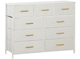 Chest of Drawers with 9 Fabric Drawers, Boucle Storage Organiser with Steel Frame, Fabric Dresser T3398P330467