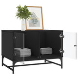 Coffee Table with Glass Doors Black 68.5x50x50 cm 836540
