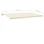 ZNTS Manual Retractable Awning with Posts 6x3.5 m Cream 3070077