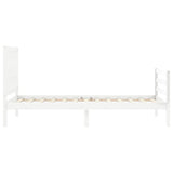 Bed Frame without Mattress White 90x200 cm Solid Wood 3194297