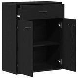 Sideboard with Drawer Black Oak 60 x 30 x 75 cm Engineered Wood 862448