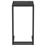 Computer Side Table Black Marble 50x35x65 cm Tempered Glass 331651