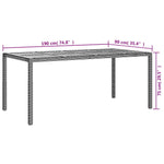 Garden Table 190x90x75 cm Poly Rattan and Acacia Wood Grey 316723
