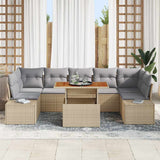 Garden Sofa Set with Storage 8 pcs Beige Poly rattan 3358667